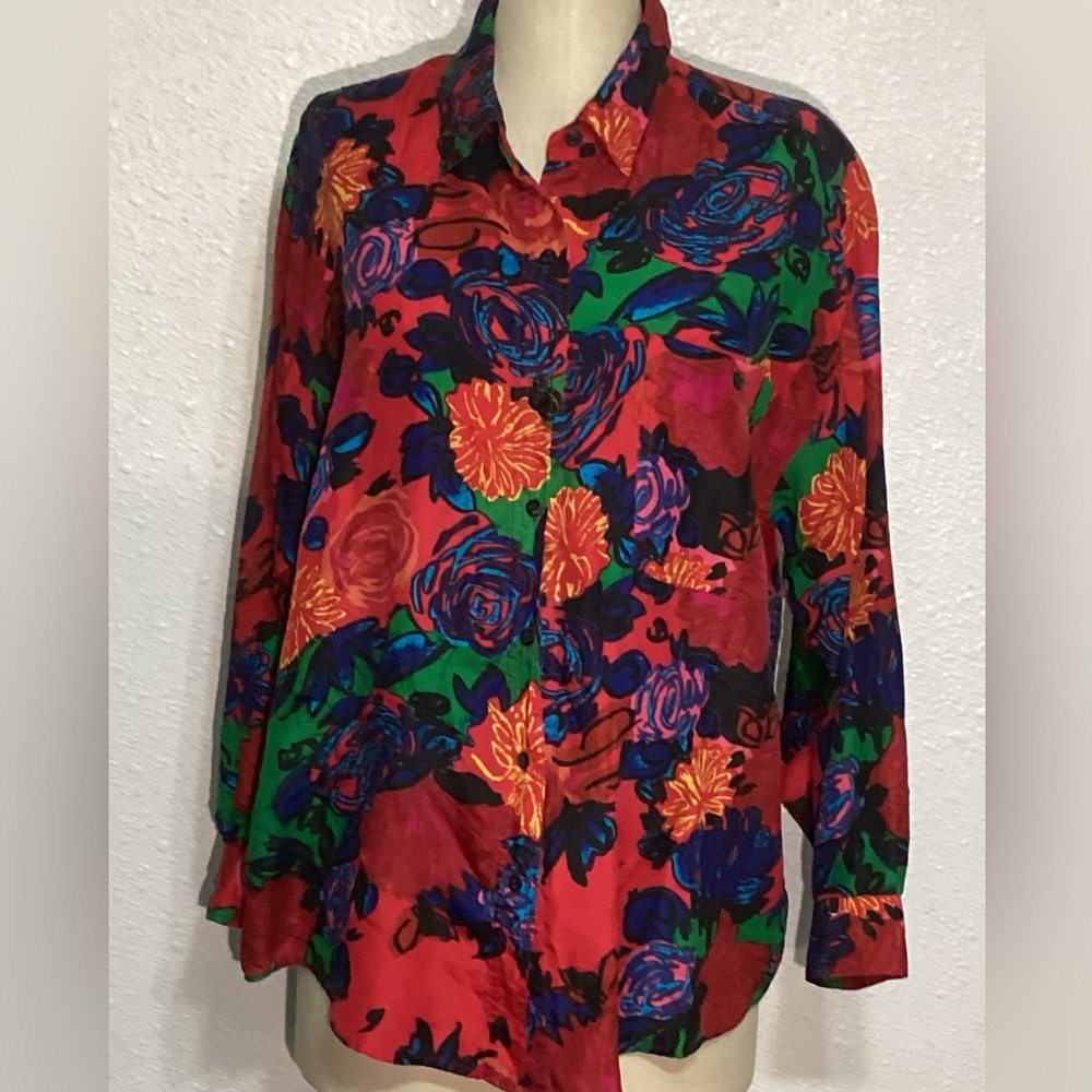 Whristles vintage Floral button up blouse size medium
